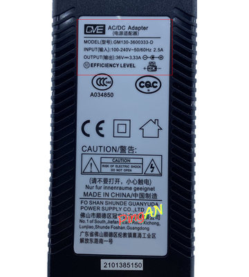 *Brand NEW*GM120-360333-D GVE 36V 3.33A AC DC ADAPTER POWER SUPPLY